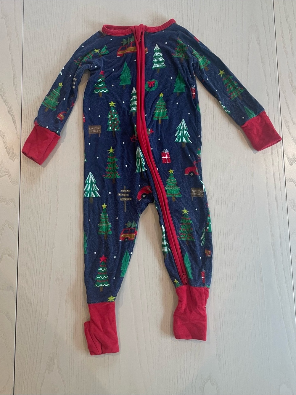 Little Sleepies Holiday Christmas Tree Zippy Bamboo Pajama - 6-12 months